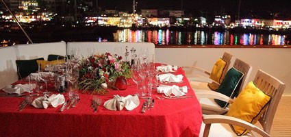 Eating/dining On Board Yacht LADYSHIP