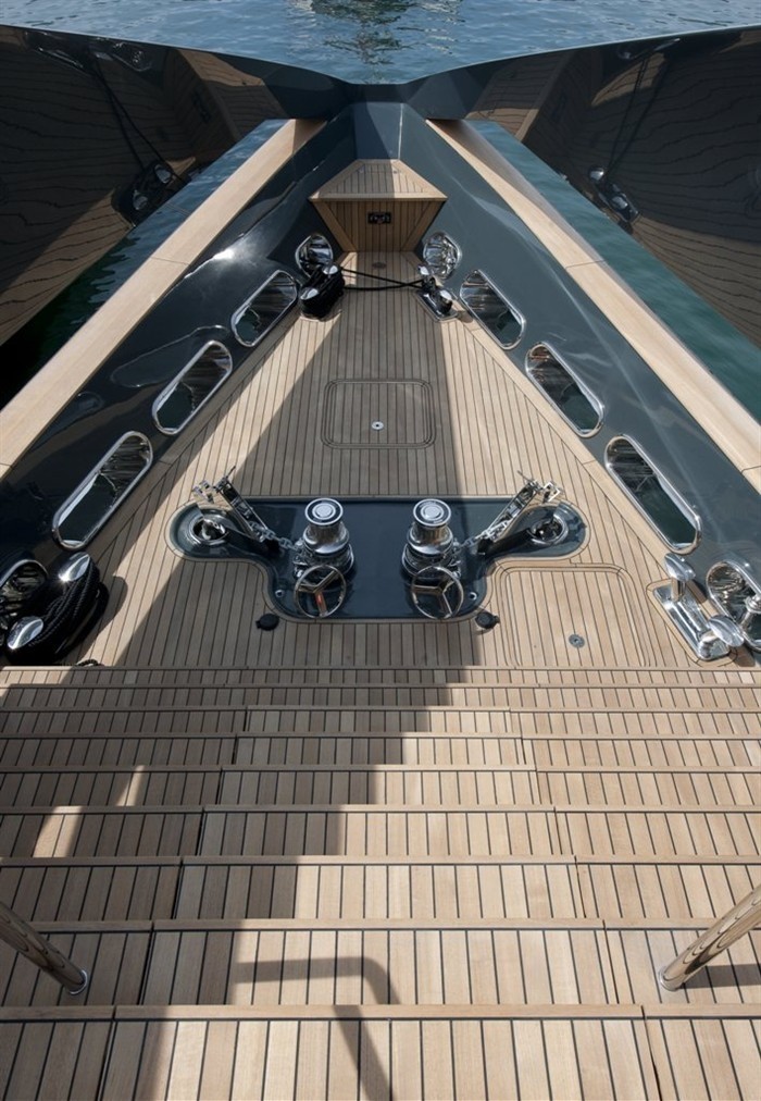 Deck Close Up On Board Yacht OCEAN EMERALD