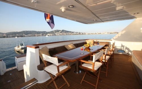 Aft Deck Eating/dining Aboard Yacht DAYDREAM