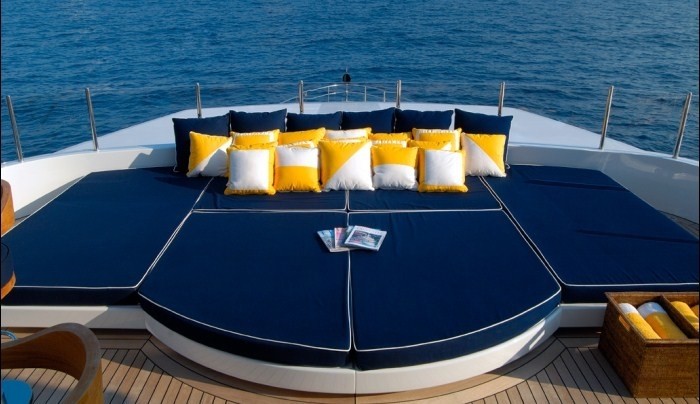 Sunbeds On Board Yacht OXYGEN