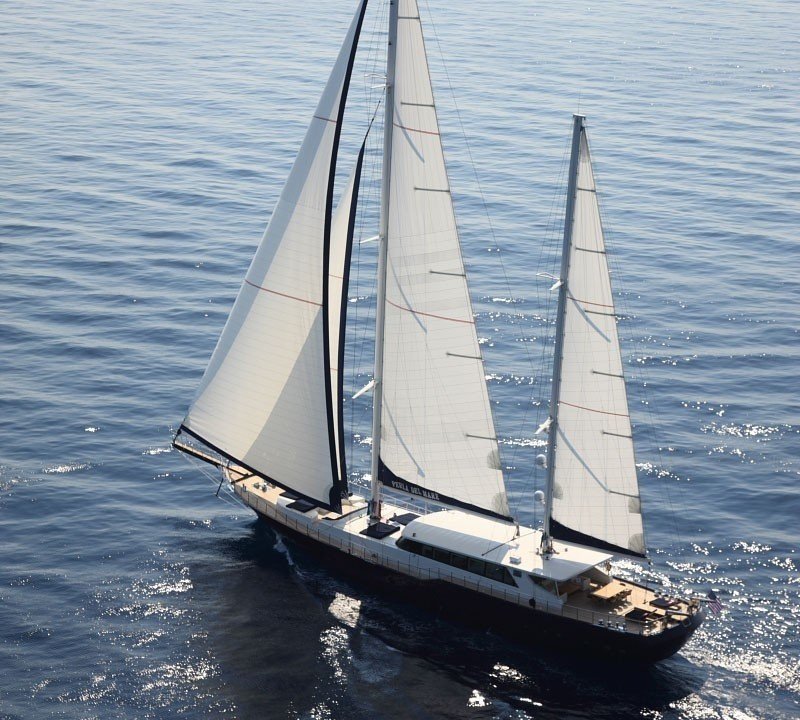From Above Aspect On Board Yacht PERLA DEL MARE