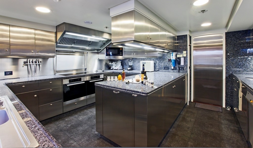 Ship's Galley On Board Yacht AXANTHA II
