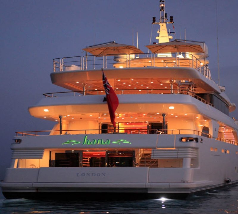 Evening: Yacht HANA's Aft Pictured