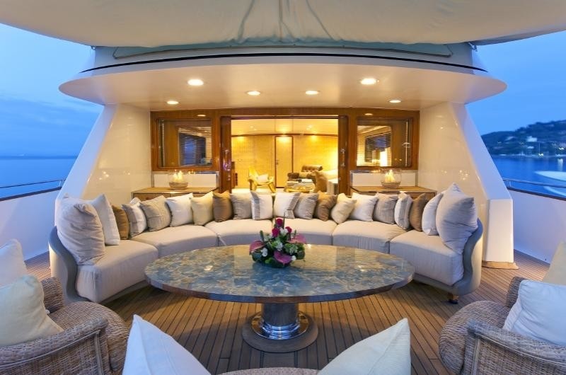 Top Deck Lounging Aboard Yacht SIRAHMY