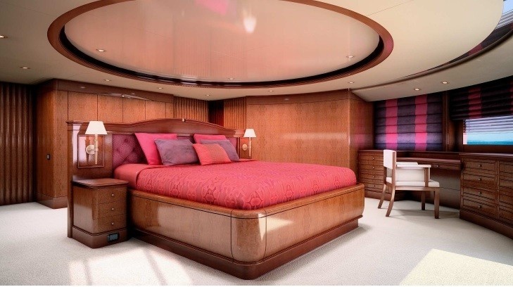 Main Master Cabin: Yacht CHECKMATE's Artist Rendering Image