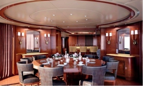 Sky-lounge Deck Enclosed Eating/dining: Yacht CHECKMATE's Artist Rendering Image