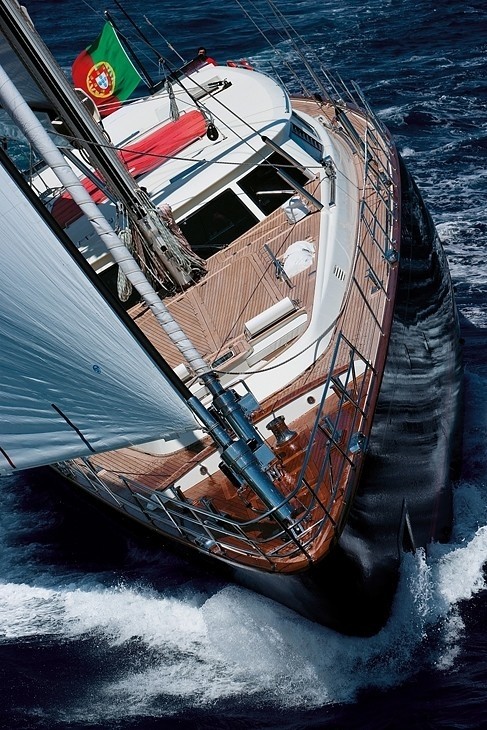 Ship's Bow Aboard Yacht HERITAGE