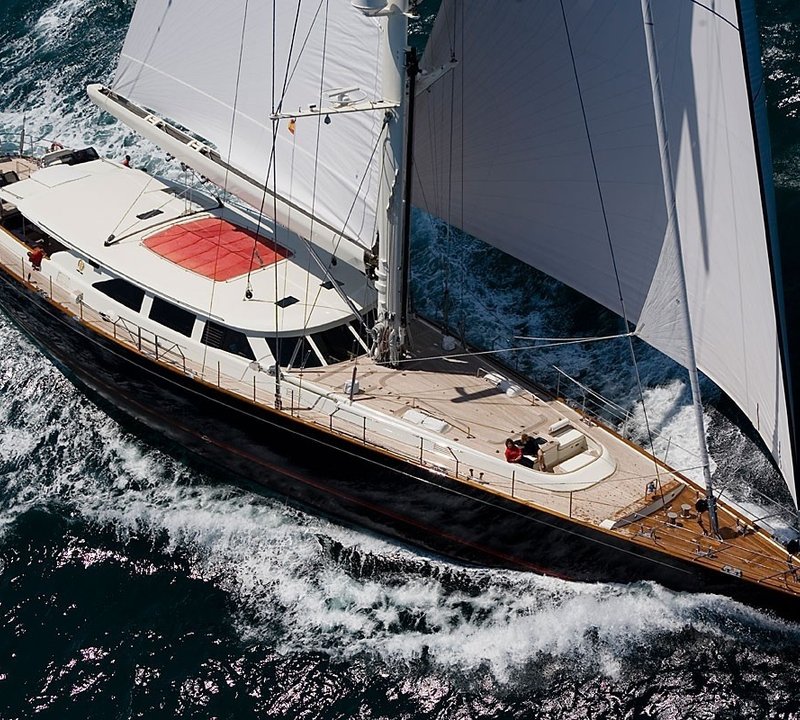 From Above Aspect Aboard Yacht HERITAGE
