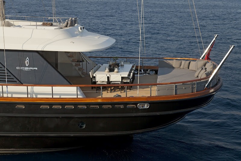 From Above: Yacht INFINITY's External Eating/dining Pictured