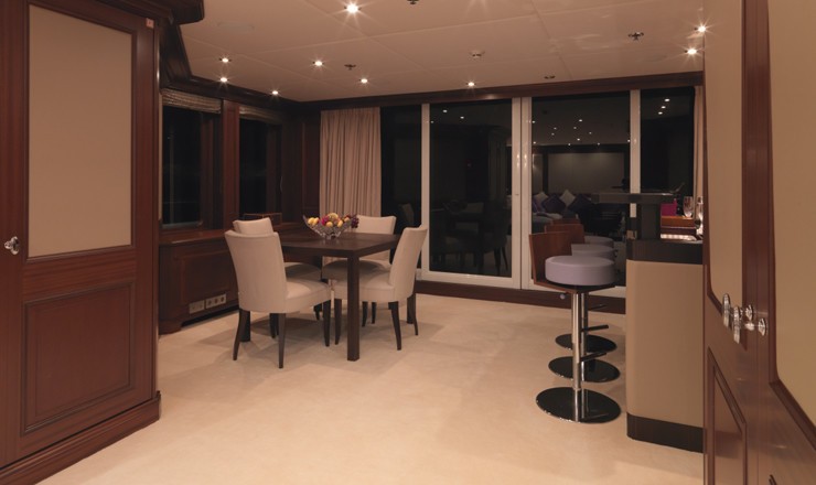 Evening: Yacht MY LITTLE VIOLET's Drinks Bar With Lounging Captured
