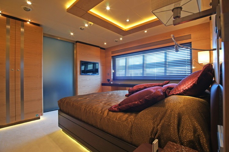 Berth: Yacht TATIANA's Brown Guest's Cabin Photograph