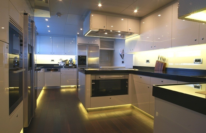 Ship's Galley On Yacht TATIANA