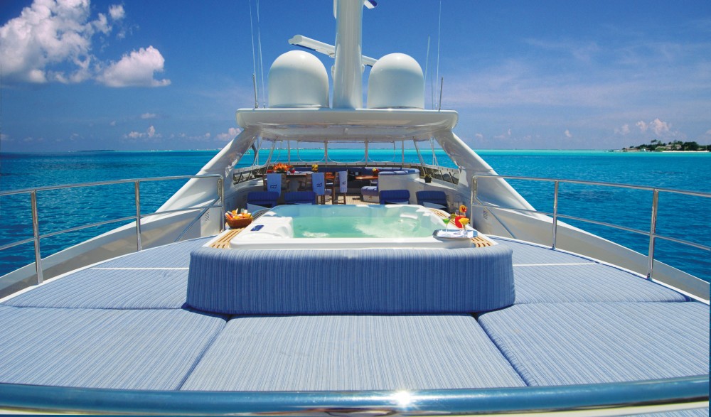 Sunbeds With Jacuzzi Pool Aboard Yacht YOU & ME