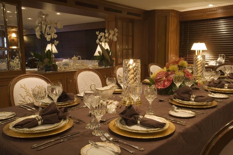 Dinner Service Aboard Yacht CONSTANCE