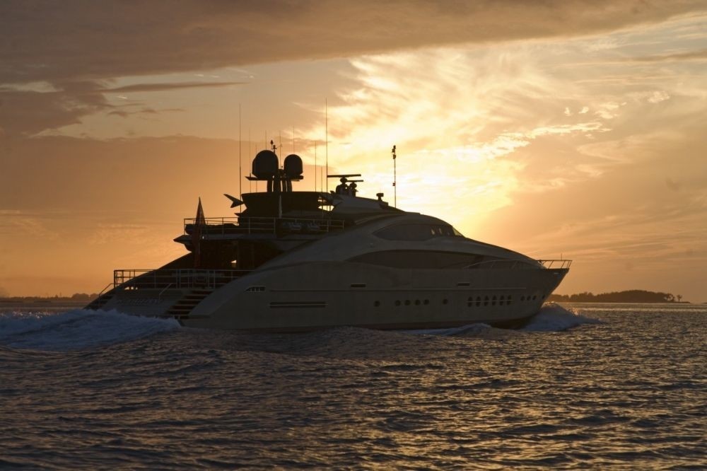 Sunset Dusk On Yacht HOKULANI