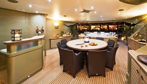 Circular Eating/dining Furniture With Drinks Bar Aboard Yacht HOKULANI