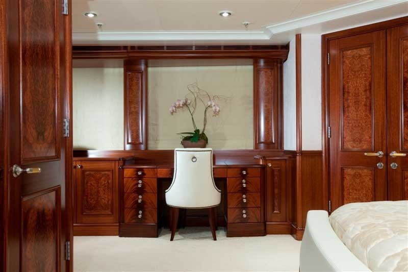 Work Desk: Yacht KATYA's Main Master Cabin Pictured