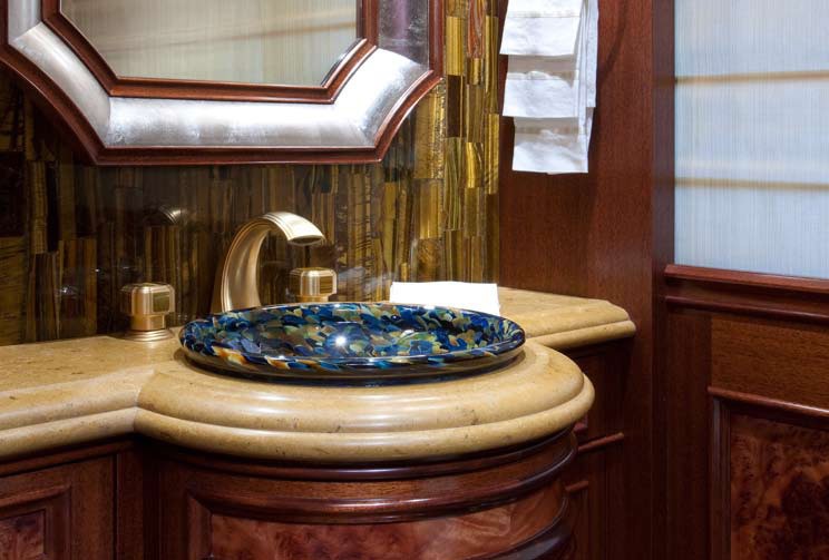 Close Up: Yacht KATYA's Guest's Bath Pictured