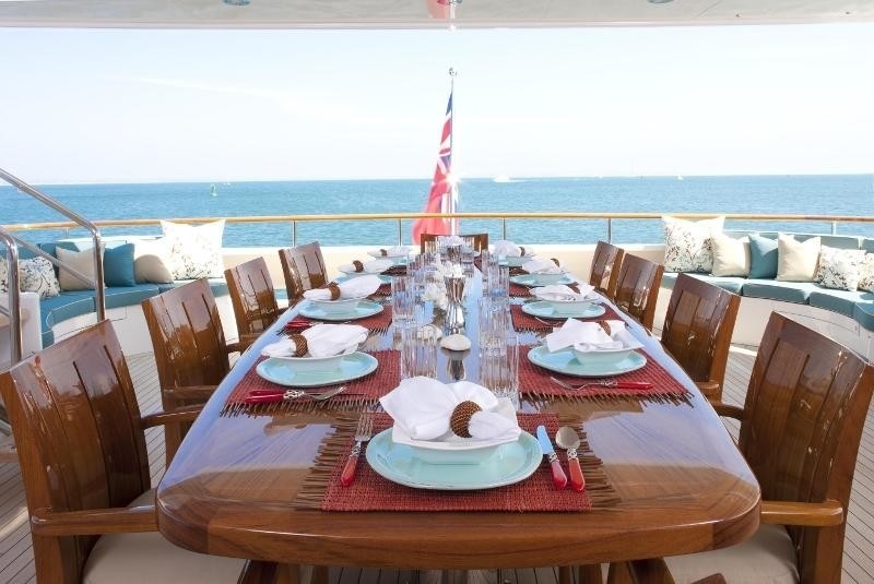 Premier Deck Eating/dining On Board Yacht KATYA
