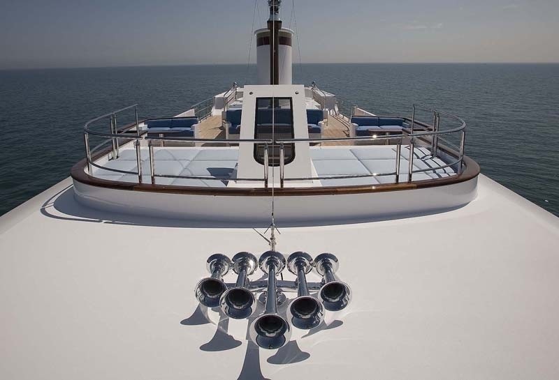 Sunbeds Upon Upper Deck Aboard Yacht SYCARA IV