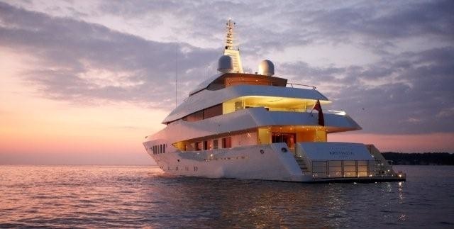 Sunset Dusk On Board Yacht ALKHOR
