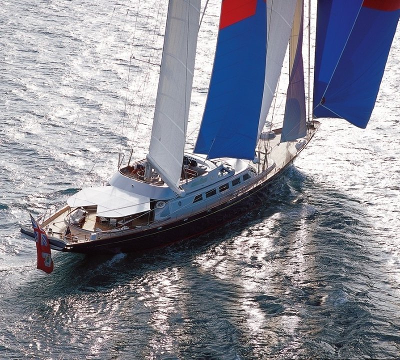 Cruising Under Sail: Yacht ANDROMEDA LA DEA's From Above Aspect Pictured