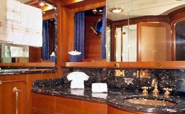 His: Yacht ANDROMEDA LA DEA's Main Master Bath Pictured