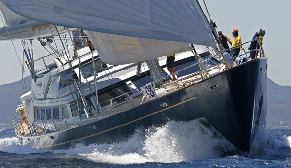 Ship's Bow: Yacht ANDROMEDA LA DEA's Cruising Captured