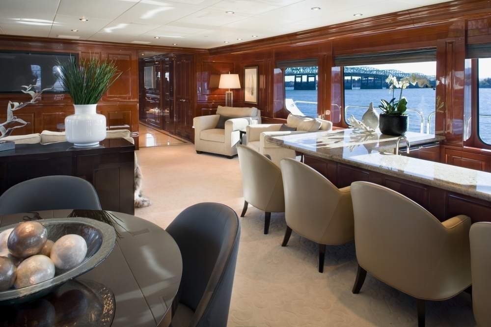 Premier Saloon With Drinks Bar On Board Yacht NO COMMENT