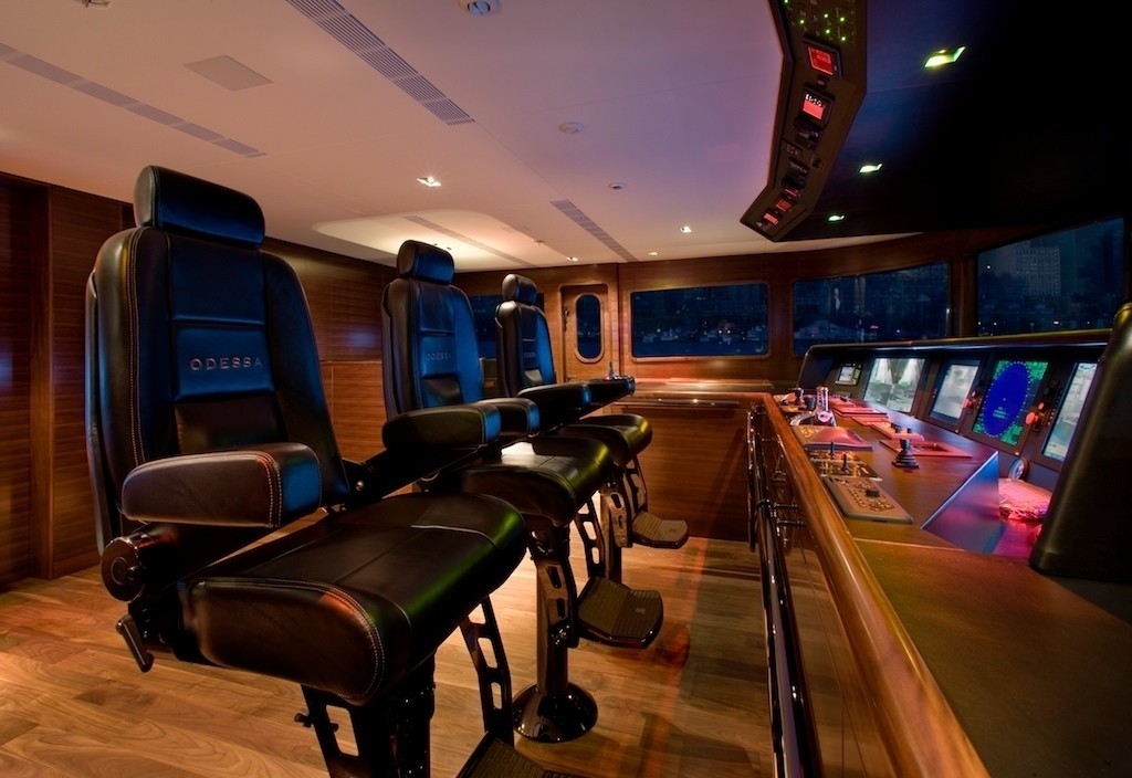 Wheel House Aboard Yacht ODESSA
