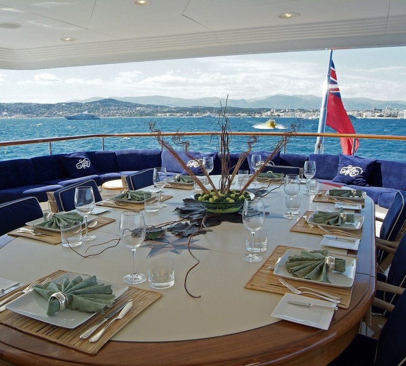 Aft Deck Eating/dining On Yacht QM OF LONDON
