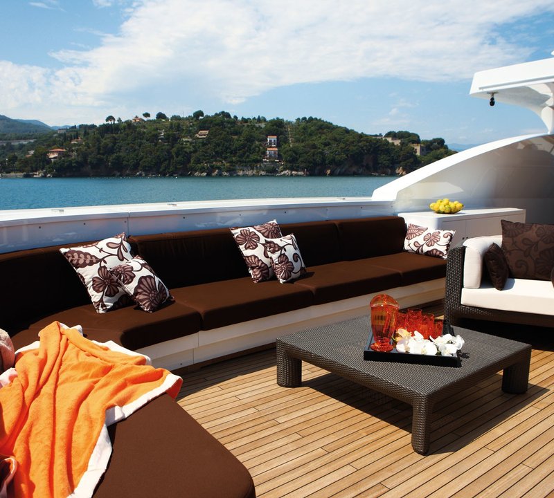 Sitting: Yacht ZALIV III's Top Deck Pictured