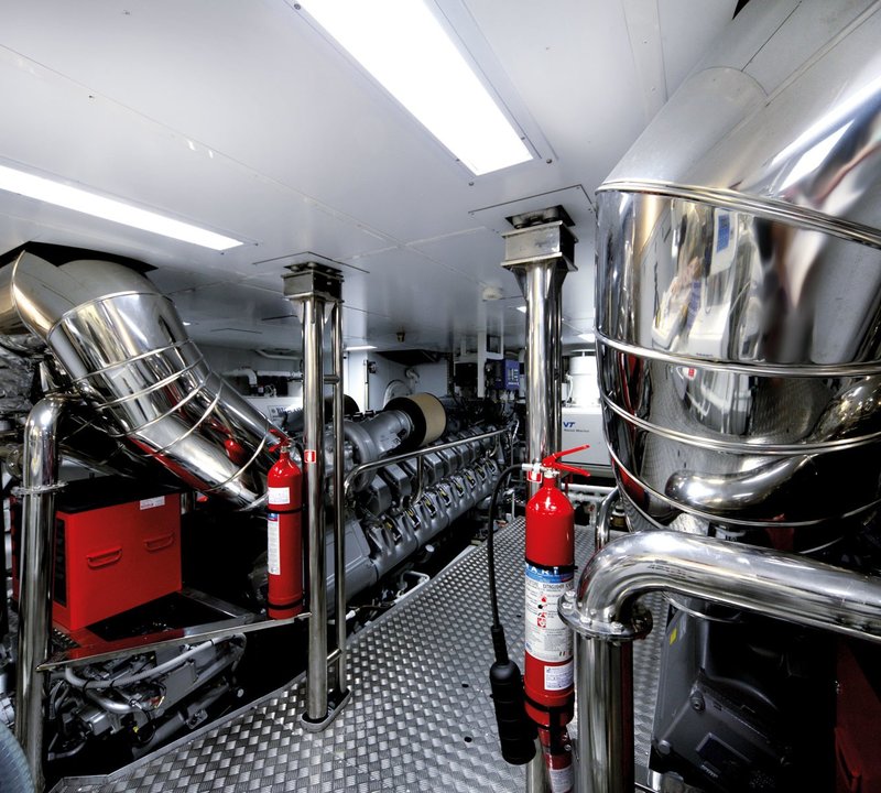 Engine Area On Yacht ZALIV III