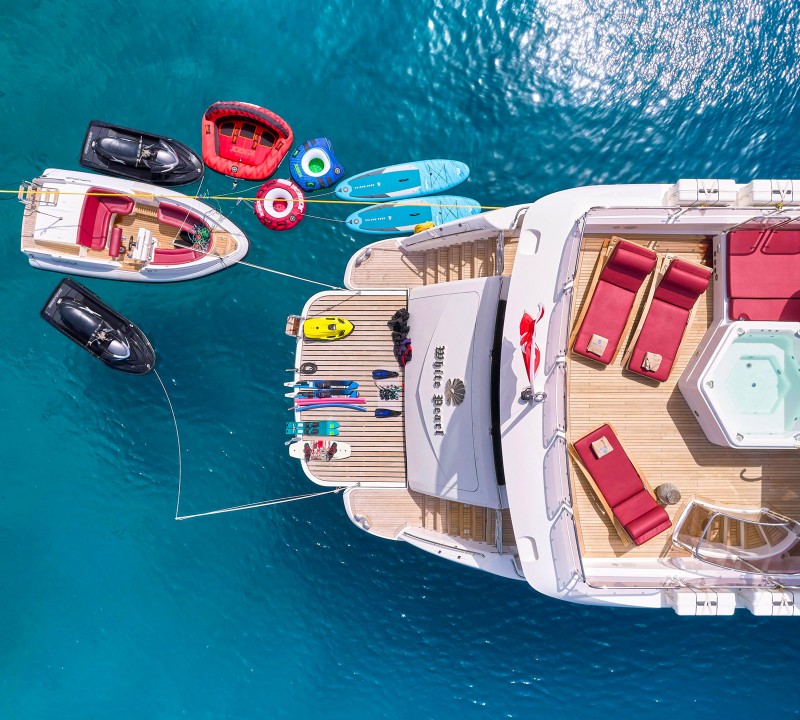Water toys arial view