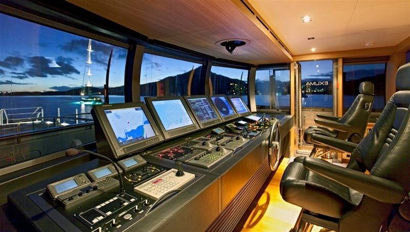 Evening: Yacht EXUMA's Wheel House Captured