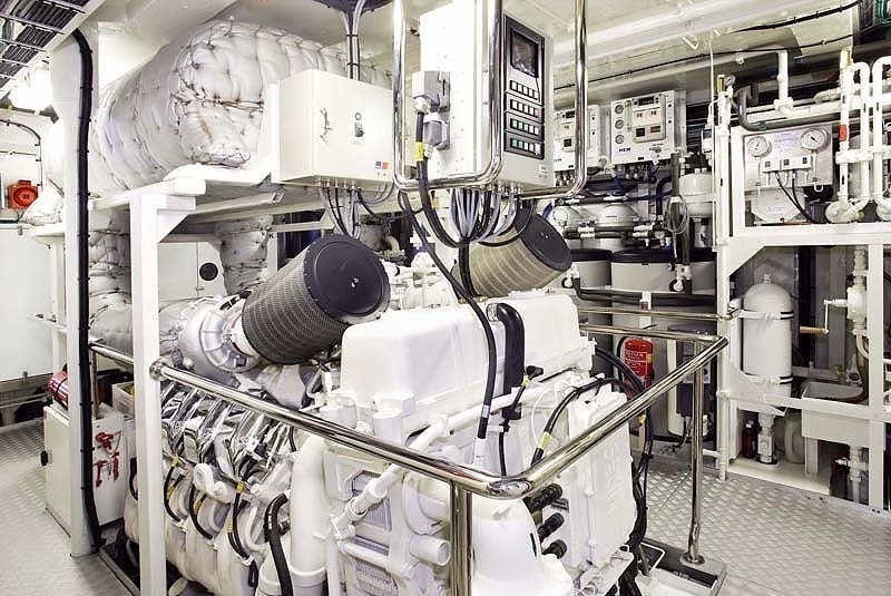 Engine Area Aboard Yacht INCEPTION