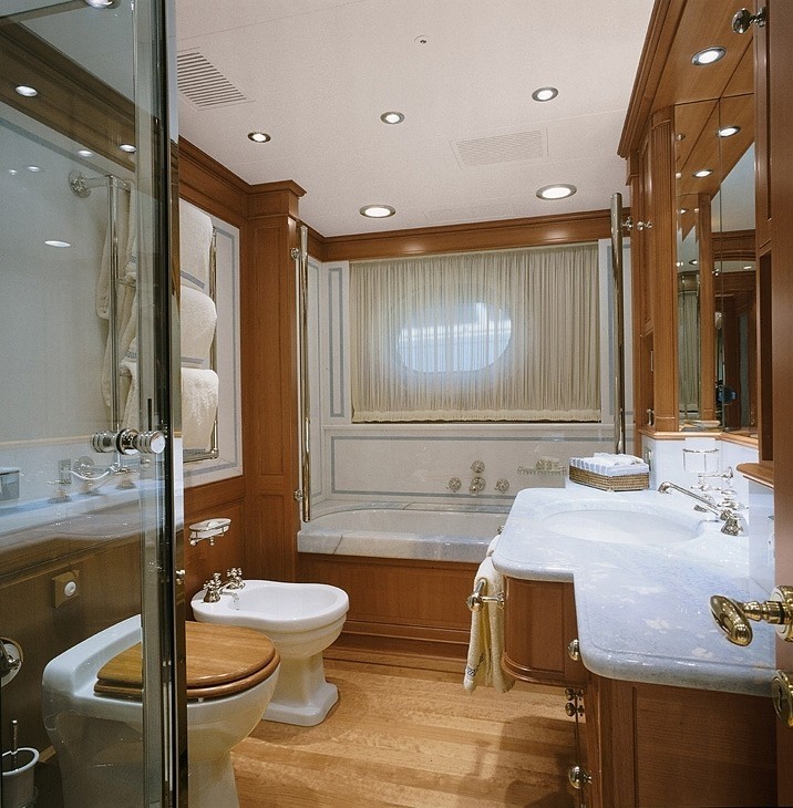 Main Master Bathroom On Board Yacht IS A ROSE
