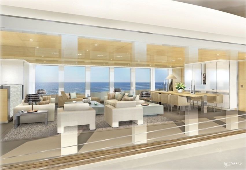 Saloon: Yacht LA PELLEGRINA's Artist Rendering Photograph