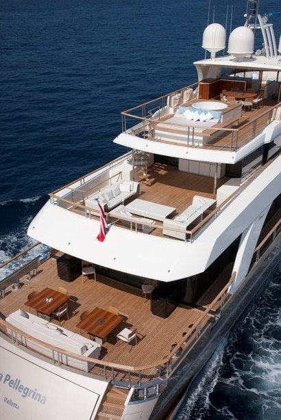 Cruising Aft On Yacht LA PELLEGRINA