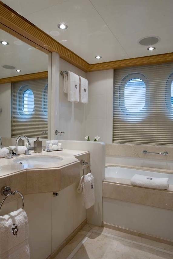 Guest's Bath Aboard Yacht MALIBU
