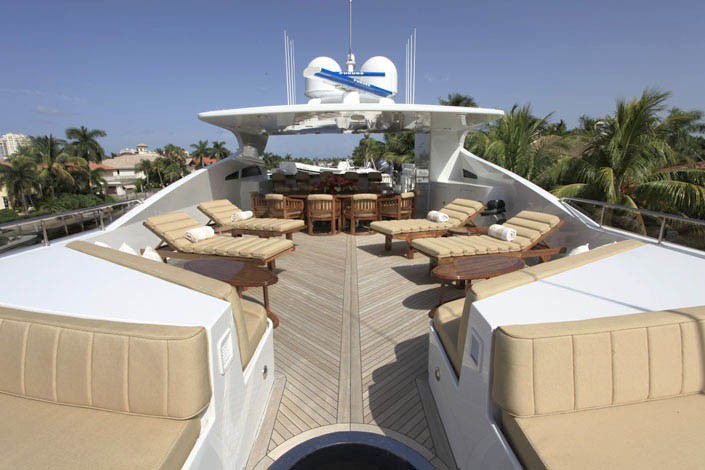 Sun Deck Aspect Aft On Yacht WHEELS
