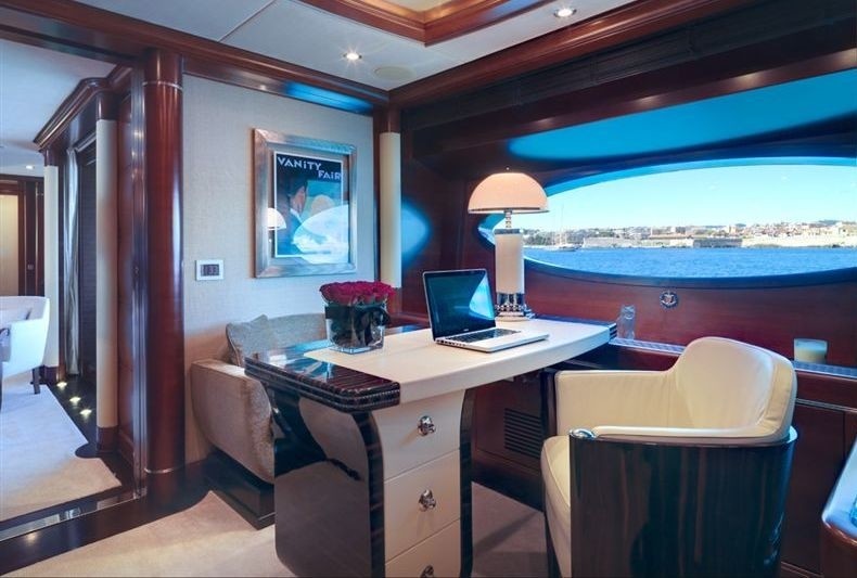 Main Master Office On Yacht LATITUDE