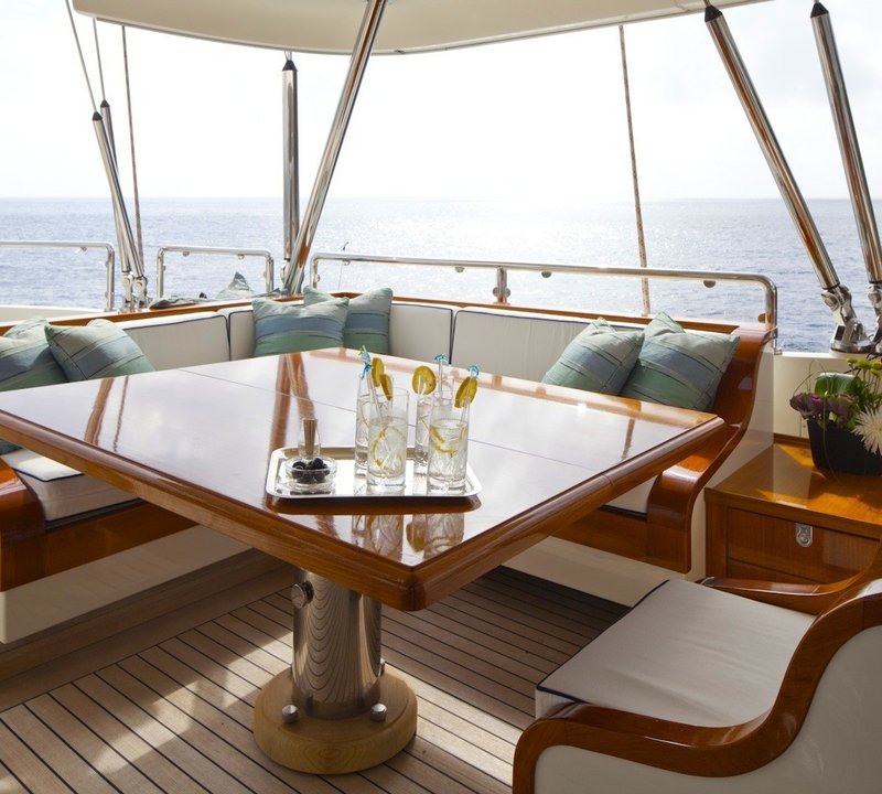 Covered Sitting On Board Yacht LUNA