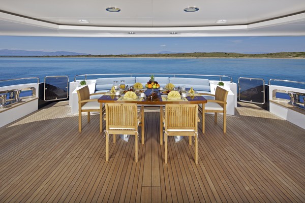Aft Deck Eating/dining Aboard Yacht MIA RAMA