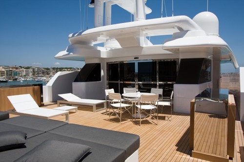 Sunbeds With Sitting On Yacht SYNA