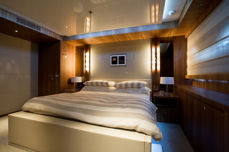 Berth: Yacht SYNA's Main Master Cabin Captured