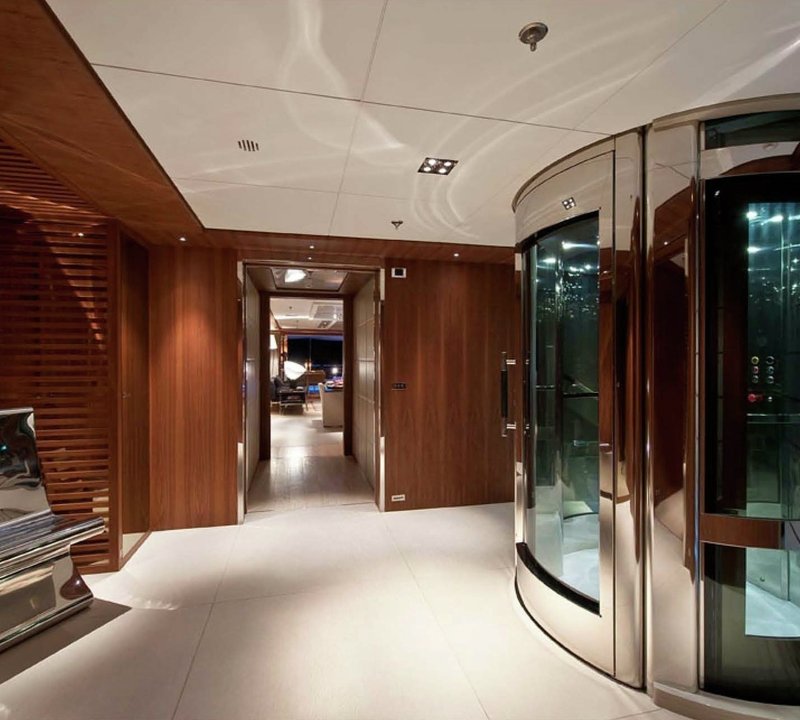 Premier Hallway Including Elevator On Yacht SYNA