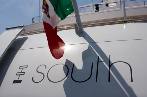 External Close Up On Yacht SYNA
