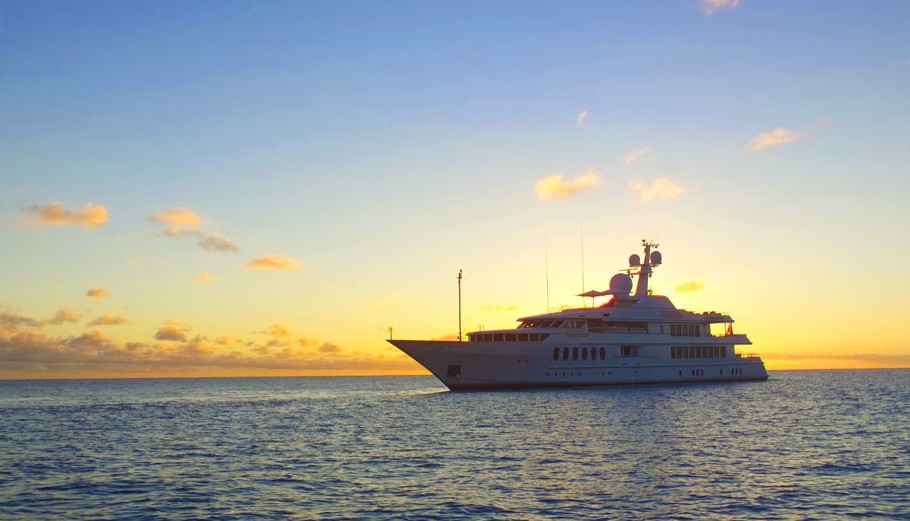 Sunset Dusk Overview On Yacht HUNTRESS II