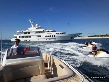 Ship's Tender With Toys Aboard Yacht HUNTRESS II